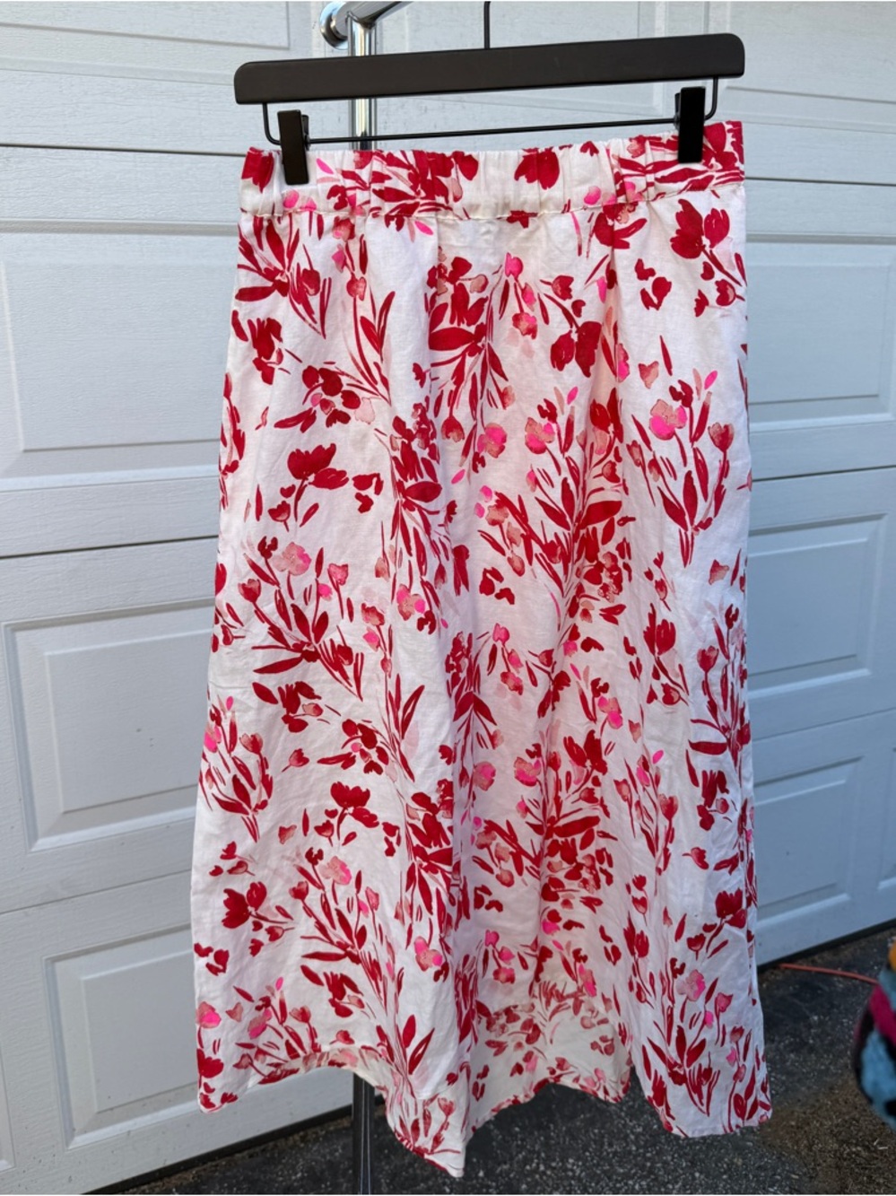 NEW Banana Republic International Exclusive Skirt High Low Cotton Linen Blend M